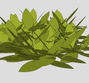 简易绿叶植物SU模型下载_sketchup草图大师SKP模型