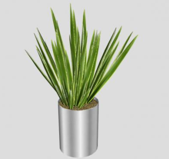 铝罐中种植的植物SU模型下载_sketchup草图大师SKP模型