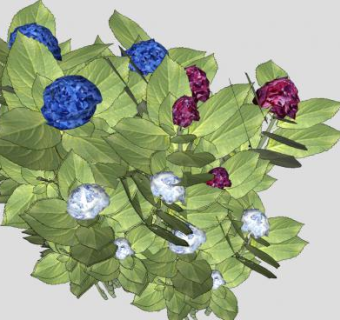 多色花卉绿叶植物SU模型下载_sketchup草图大师SKP模型