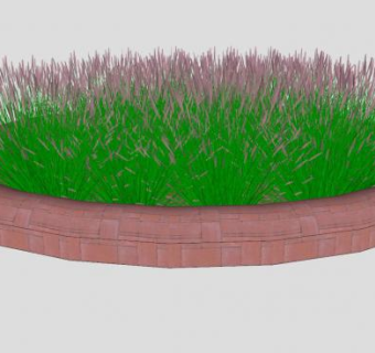围砌种植的草类SU模型下载_sketchup草图大师SKP模型