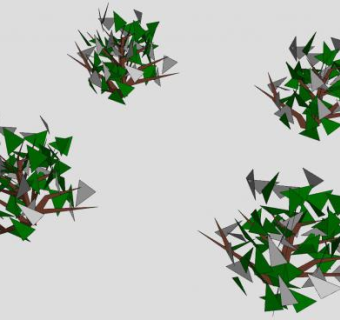 4株易灌木丛SU模型下载_sketchup草图大师SKP模型