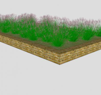 院子砖砌植物种植SU模型下载_sketchup草图大师SKP模型
