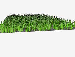 一片3D绿草地SU模型下载_sketchup草图大师SKP模型