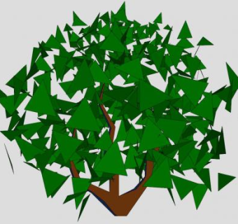 简易绿叶木本植物SU模型下载_sketchup草图大师SKP模型