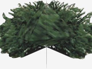 简易3D效果灌木丛SU模型下载_sketchup草图大师SKP模型