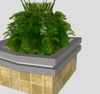 装饰艺术风格盆景设计SU模型下载_sketchup草图大师SKP模型