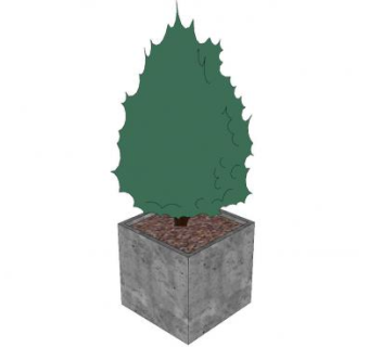 户外盆景2D植物SU模型下载_sketchup草图大师SKP模型