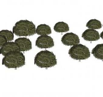 多棵绿叶树木SU模型下载_sketchup草图大师SKP模型