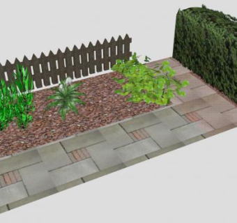 花园庭院植株设计SU模型下载_sketchup草图大师SKP模型
