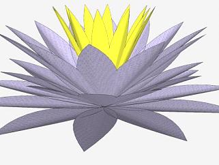 紫色睡莲植物SU模型下载_sketchup草图大师SKP模型