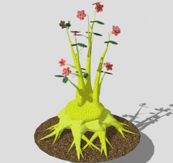 沙漠玫瑰多肉灌木SU模型下载_sketchup草图大师SKP模型