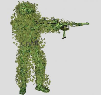 吉利服狙击手SU模型下载_sketchup草图大师SKP模型