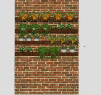 壁挂植物盆栽系列SU模型下载_sketchup草图大师SKP模型