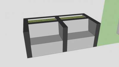 户外长椅盆栽种植SU模型下载_sketchup草图大师SKP模型