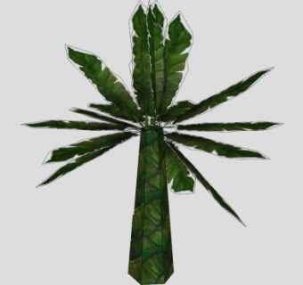 掌状物树叶植物SU模型下载_sketchup草图大师SKP模型