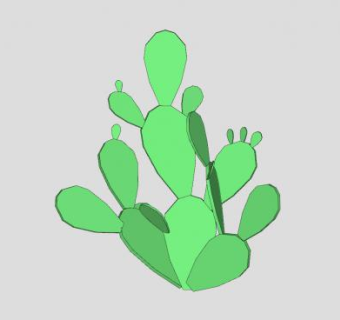 简易仙人掌植物SU模型下载_sketchup草图大师SKP模型
