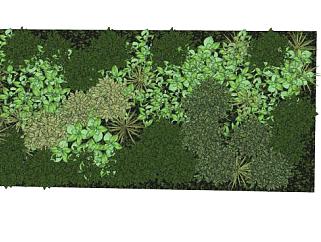 人工种植墙饰苔藓植物SU模型下载_sketchup草图大师SKP模型