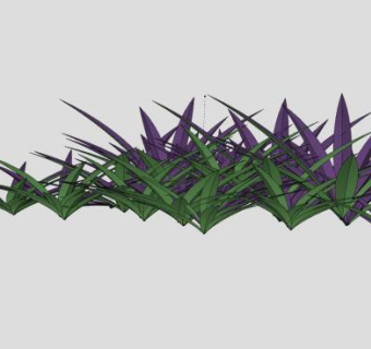 紫色观叶草本植物SU模型下载_sketchup草图大师SKP模型