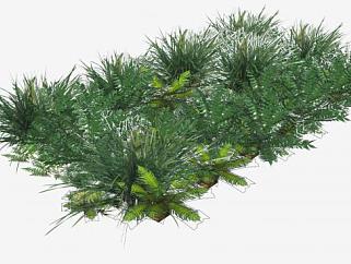 垂直花园植物装饰SU模型下载_sketchup草图大师SKP模型