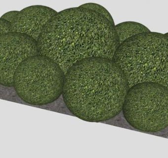 圆形灌木丛植物SU模型下载_sketchup草图大师SKP模型