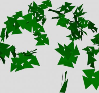 几何树叶爬墙植物SU模型下载_sketchup草图大师SKP模型