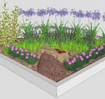 花园围砌灌木植物SU模型下载_sketchup草图大师SKP模型