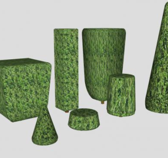 几何体绿色灌木SU模型下载_sketchup草图大师SKP模型