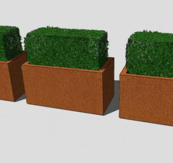 城市观赏绿篱SU模型下载_sketchup草图大师SKP模型