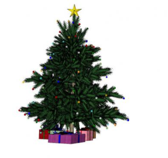 装饰圣诞树和礼物盒SU模型下载_sketchup草图大师SKP模型