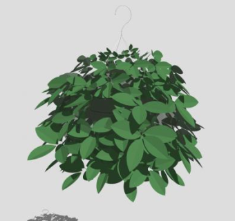 3D悬挂盆栽植物SU模型下载_sketchup草图大师SKP模型