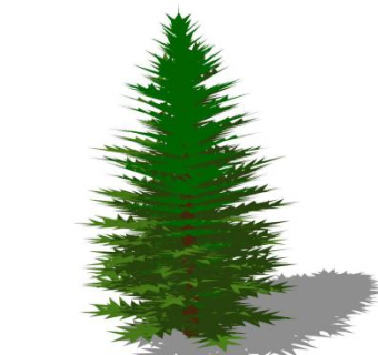 塔型树木植物SU模型下载_sketchup草图大师SKP模型