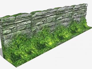 <em>岩</em>墙上的苔藓植物SU模型下载_sketchup草图大师SKP模型
