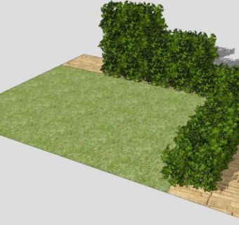 城市矮树篱隔断SU模型下载_sketchup草图大师SKP模型