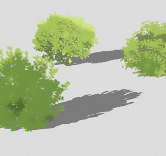 2D绿叶灌木丛SU模型下载_sketchup草图大师SKP模型