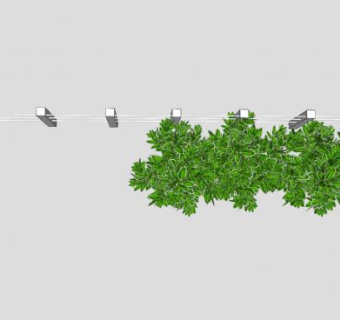 街道护栏灌木植物SU模型下载_sketchup草图大师SKP模型