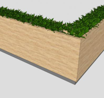 高花箱隔板植物SU模型下载_sketchup草图大师SKP模型