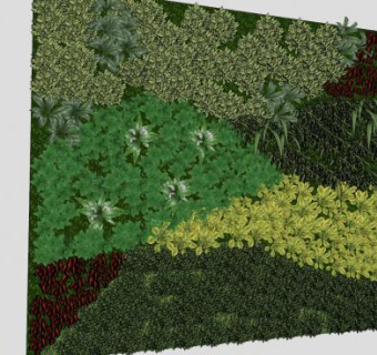 多植物拼凑观赏墙SU模型下载_sketchup草图大师SKP模型