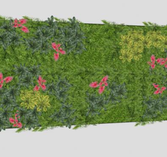 热带植物种植墙SU模型下载_sketchup草图大师SKP模型