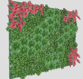 观叶草本垂直花园SU模型下载_sketchup草图大师SKP模型