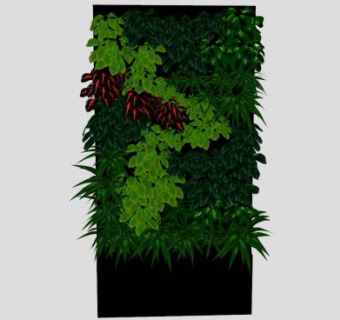 垂直花园观赏墙SU模型下载_sketchup草图大师SKP模型