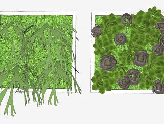 垂直花园观赏植物种植SU模型下载_sketchup草图大师SKP模型