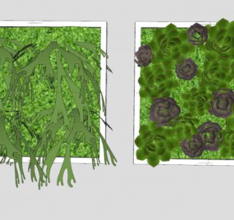 垂直花园观赏植物种植SU模型下载_sketchup草图大师SKP模型