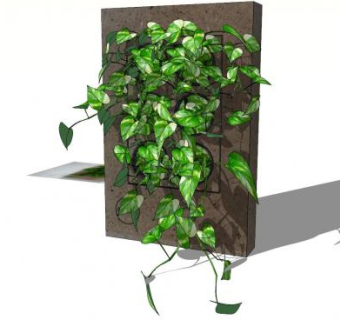 漆皮纤维板藤蔓植物装饰SU模型下载_sketchup草图大师SKP模型