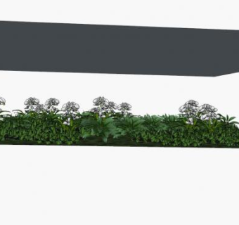 垂直兰花花园墙SU模型下载_sketchup草图大师SKP模型