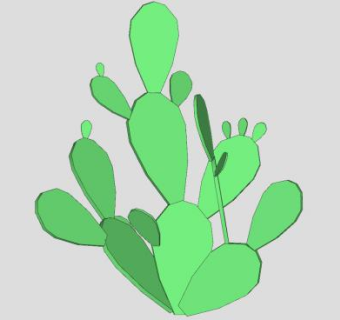 简易仙人掌SU模型下载_sketchup草图大师SKP模型