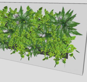 绿色植物艺术墙SU模型下载_sketchup草图大师SKP模型