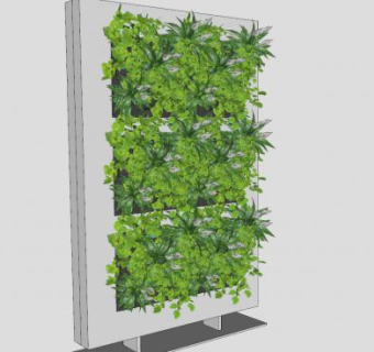 绿色植物的艺术墙SU模型下载_sketchup草图大师SKP模型