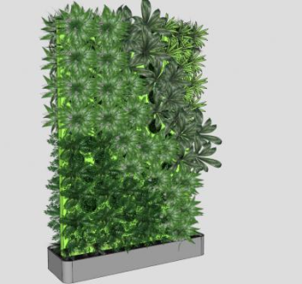 双面观赏植物墙SU模型下载_sketchup草图大师SKP模型