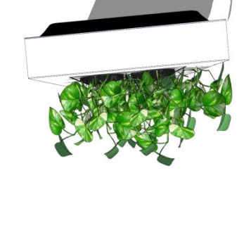 现代简约艺术植物墙SU模型下载_sketchup草图大师SKP模型