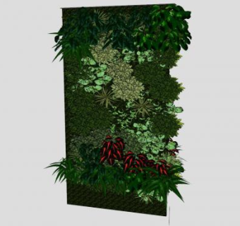 多植物观赏艺术墙SU模型下载_sketchup草图大师SKP模型